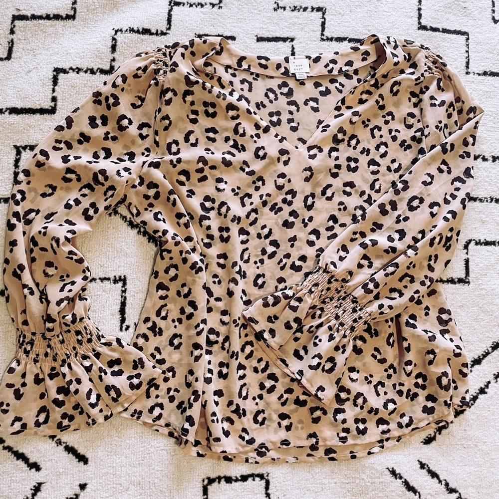 Cheetah print long sleeve blouse